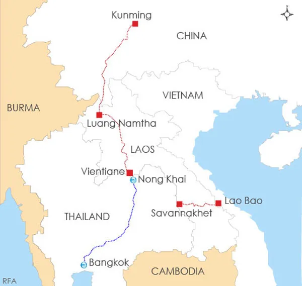 Thailand-China Rail Map